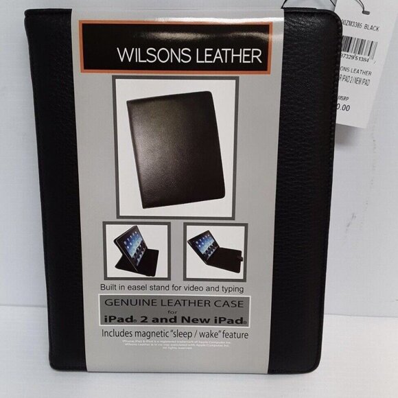 NWT Wilsons Black Leather iPad Case - Picture 1 of 5